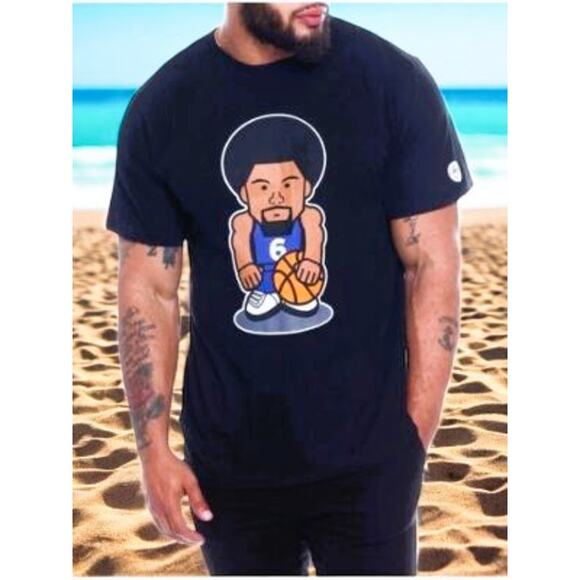 Men T-Shirt Black 3XL Dr J ( Julius Erving } Big and Tall - Picture 1 of 6